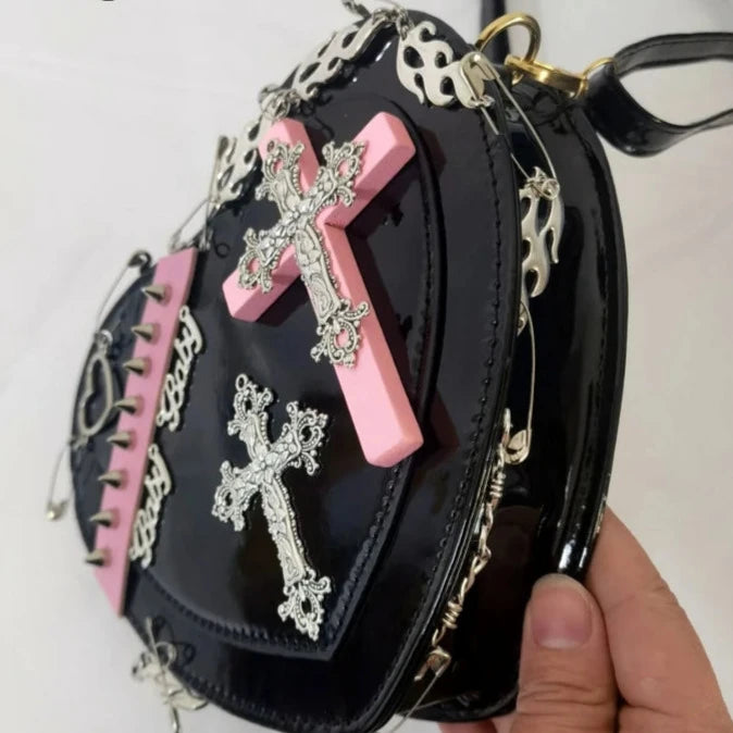 Harajuku Punk Heart Handbag Dark Tiger