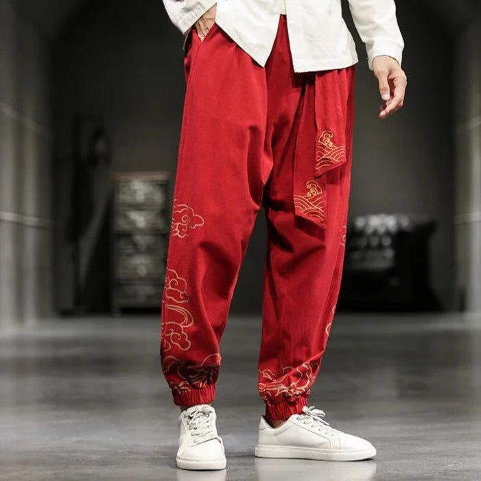 Chinese Retro Loose Pants Dark Tiger