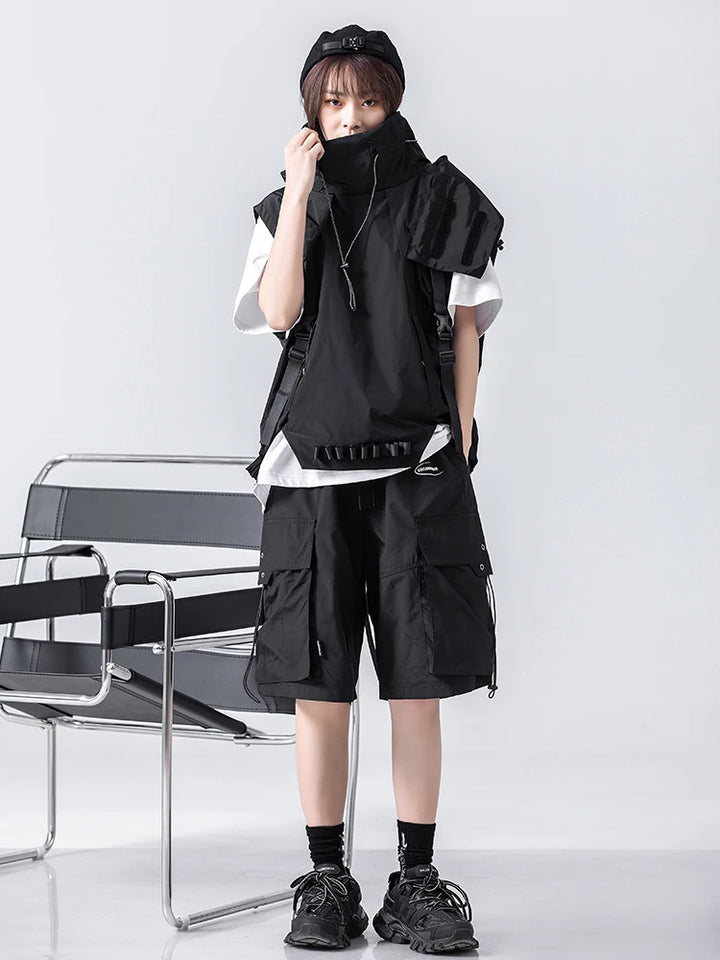 Techwear Sleeveless Hooded Jacket Dark Tiger