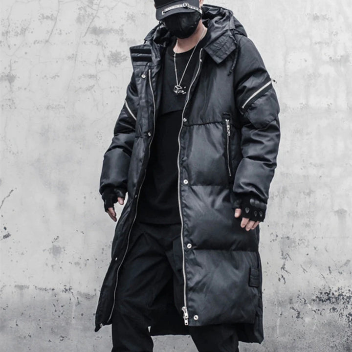 Dark Long Hooded Coat Dark Tiger