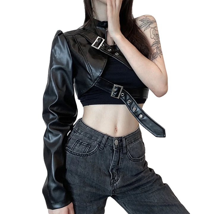 Punk Style Crop Top Dark Tiger