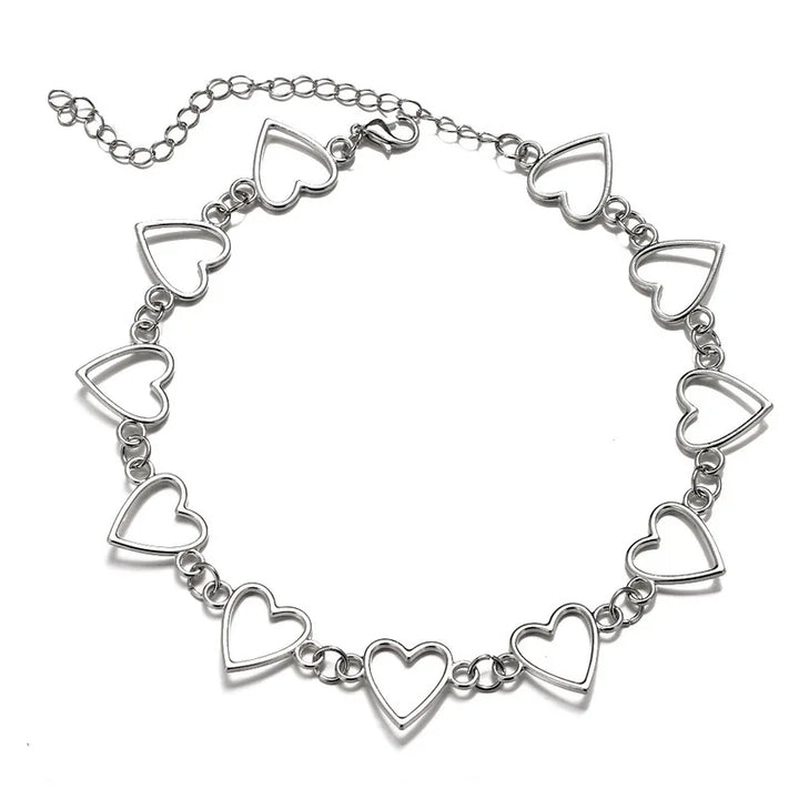 Korean Heart-shaped Choker Necklace Dark Tiger