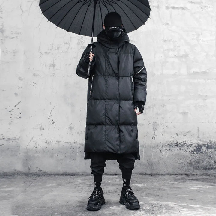 Dark Long Hooded Coat Dark Tiger