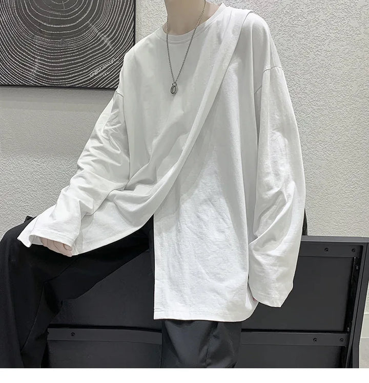 Korean Split Long Sleeve Top Dark Tiger