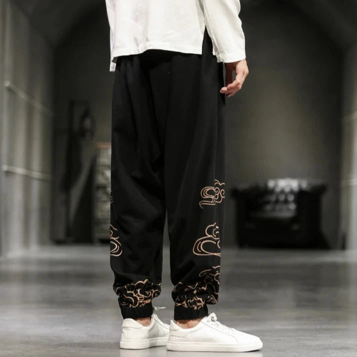 Chinese Retro Loose Pants Dark Tiger