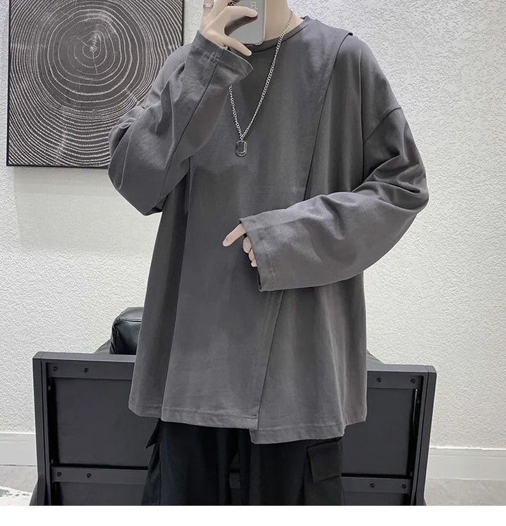 Korean Split Long Sleeve Top Dark Tiger