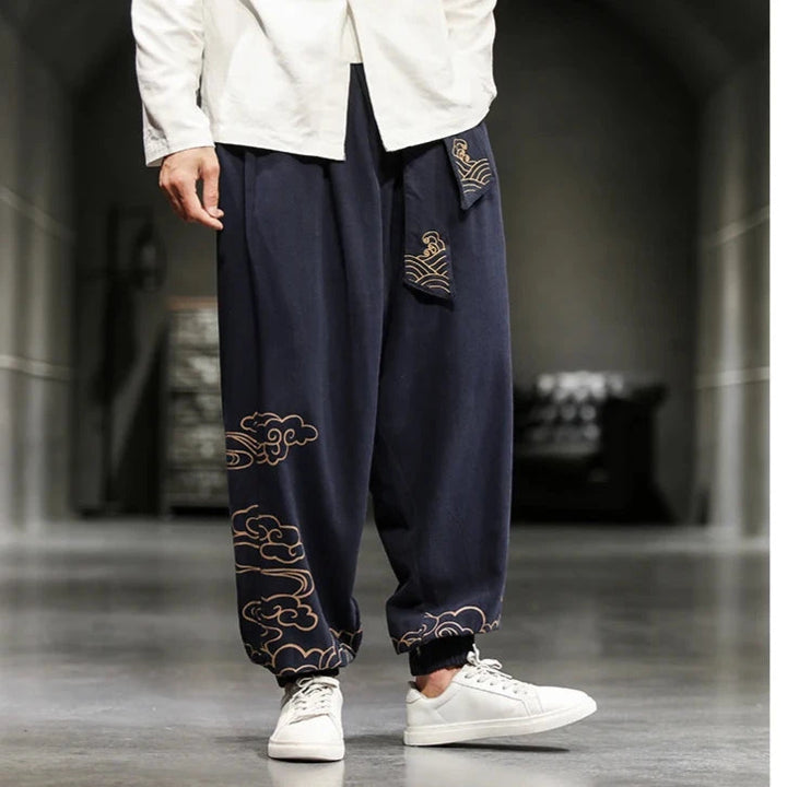 Chinese Retro Loose Pants Dark Tiger