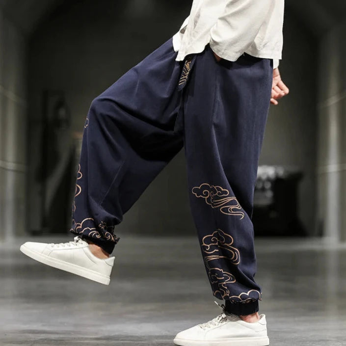 Chinese Retro Loose Pants Dark Tiger