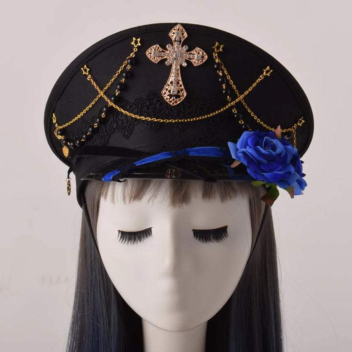 Gothic Lolita Steampunk Military Cap Dark Tiger