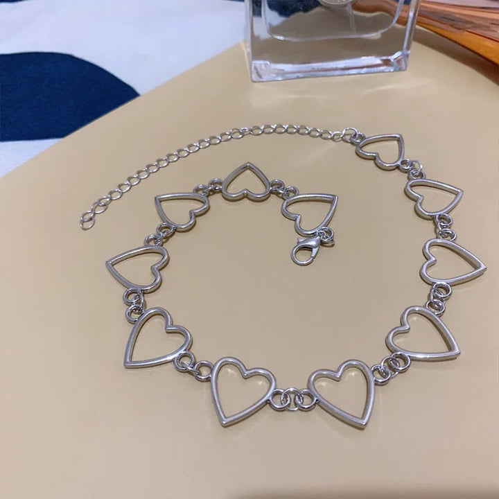 Korean Heart-shaped Choker Necklace Dark Tiger