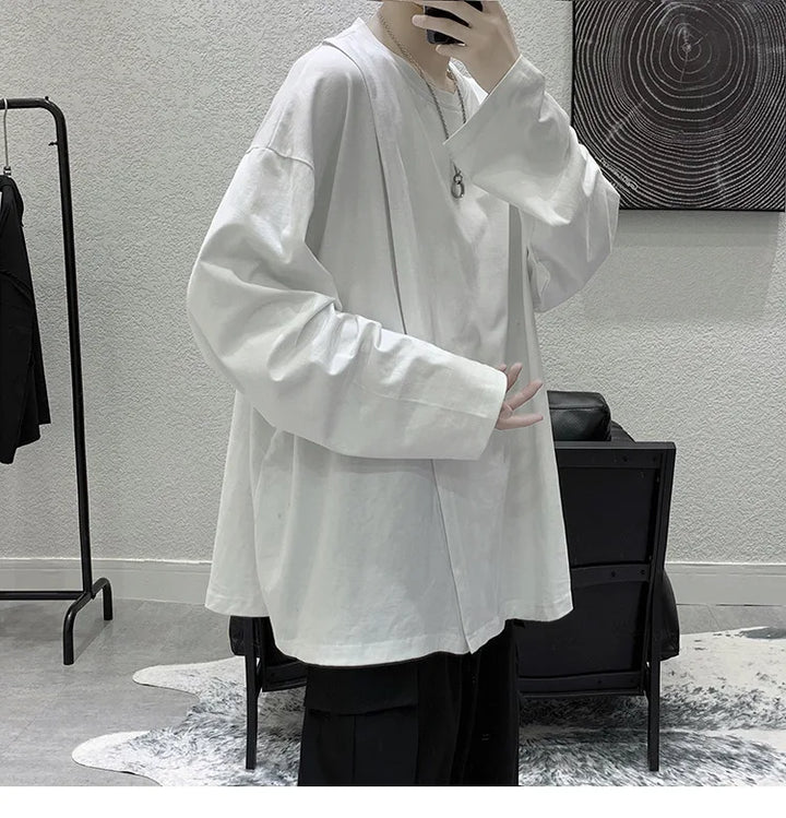 Korean Split Long Sleeve Top Dark Tiger