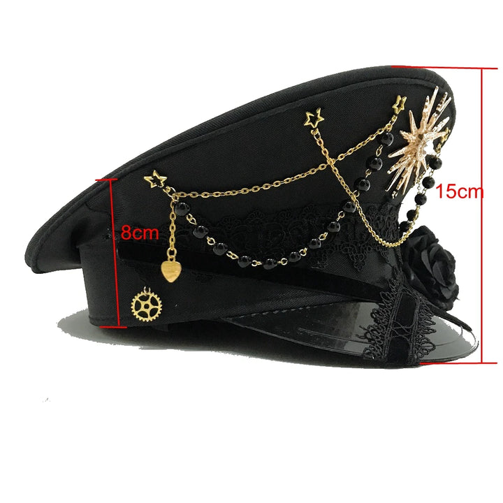 Gothic Lolita Steampunk Military Cap Dark Tiger