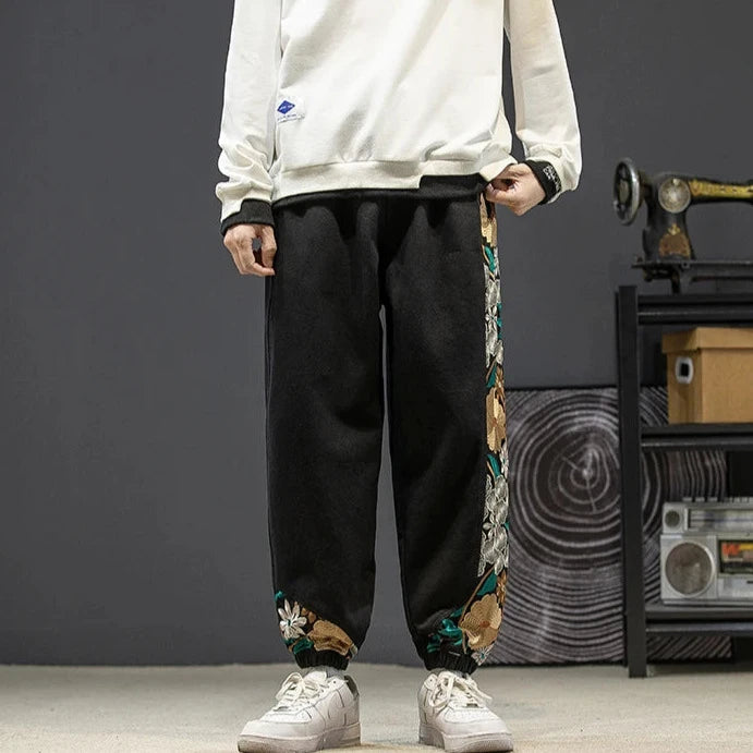 Oversized Patchwork Harajuku Joggers Dark Tiger