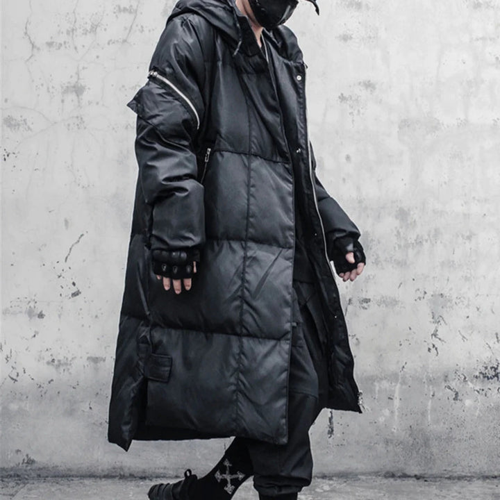 Dark Long Hooded Coat Dark Tiger