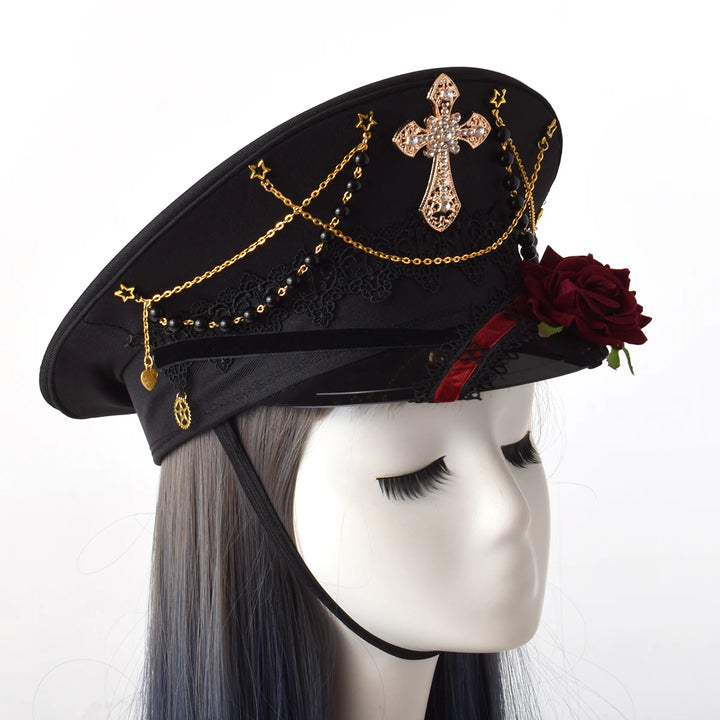 Gothic Lolita Steampunk Military Cap Dark Tiger