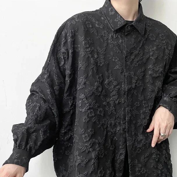 Japanese Floral Vintage Long Sleeve Shirt Dark Tiger