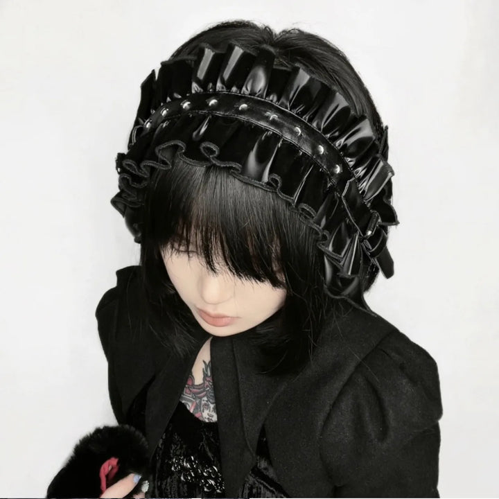 Gothic Lolita Eco Leather Headband Dark Tiger