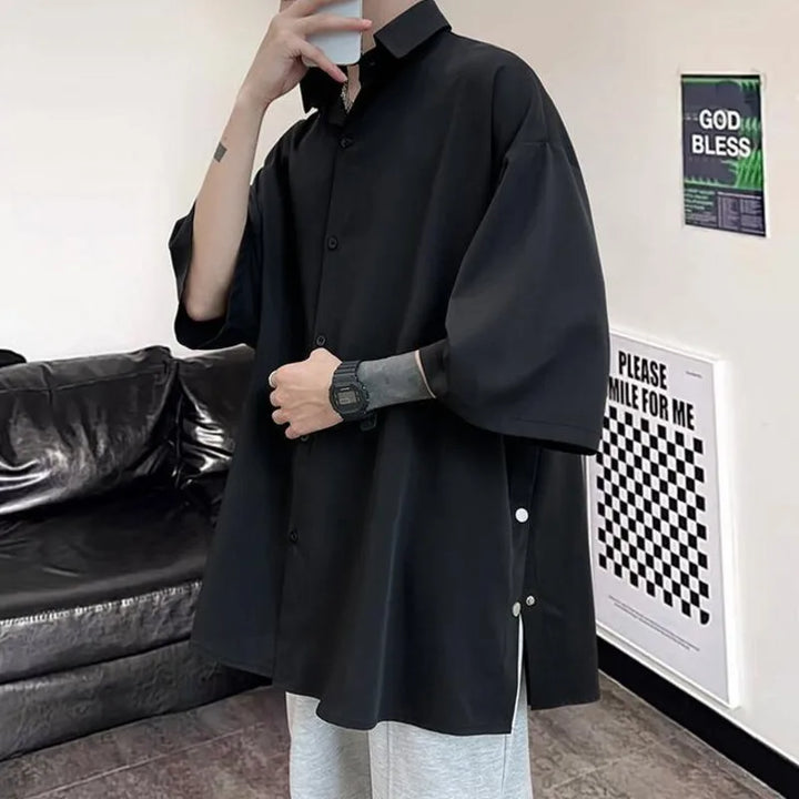 Oversized Korean Streetwear Shirt Dark Tiger