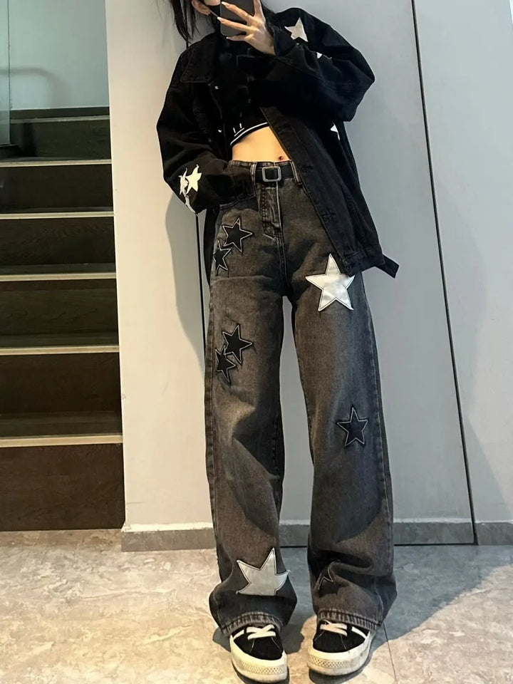 Retro Star High Waist Jeans Dark Tiger