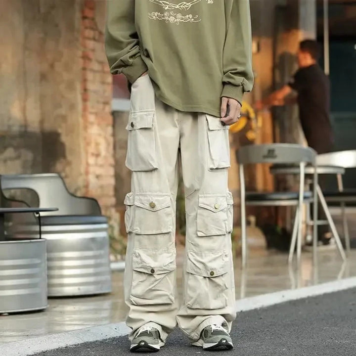 Y2K Multi-Pocket Wide Pants Dark Tiger