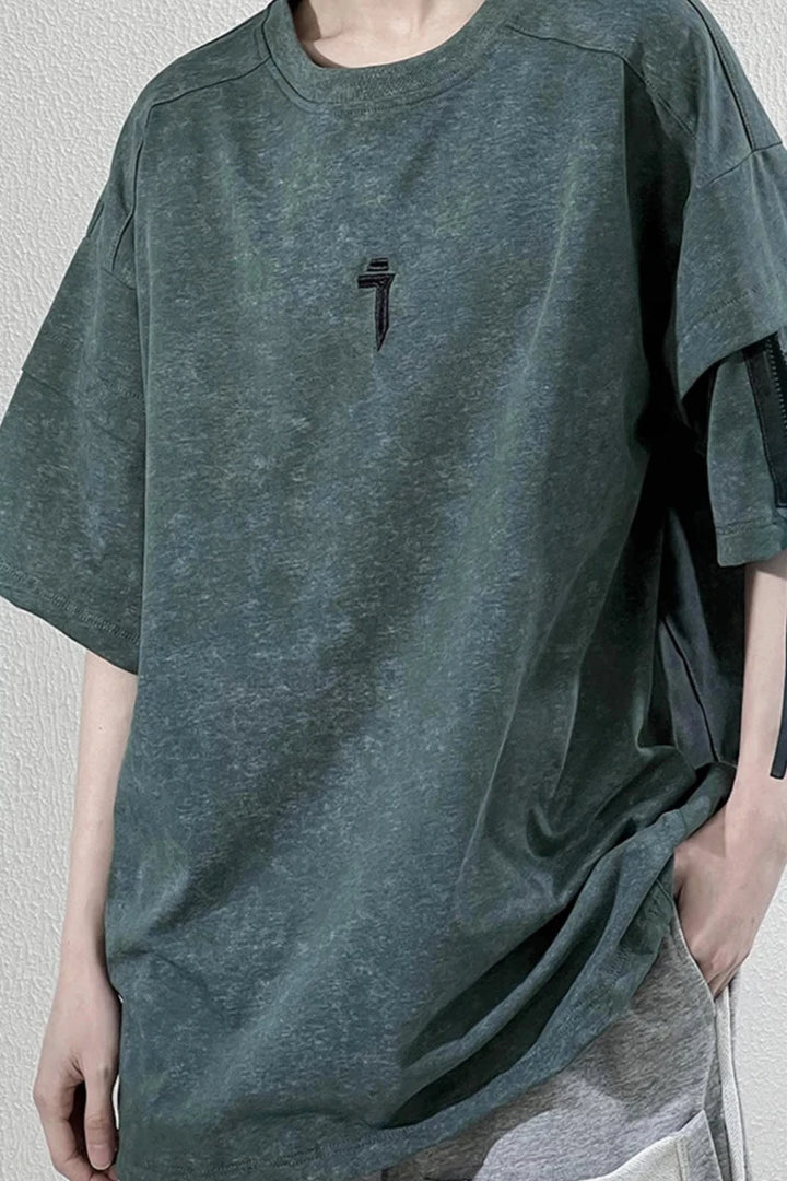 Techwear Washed Oversized T-Shirt Dark Tiger