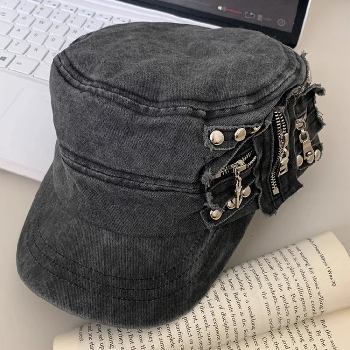 Y2K Washed Basball Cap Dark Tiger