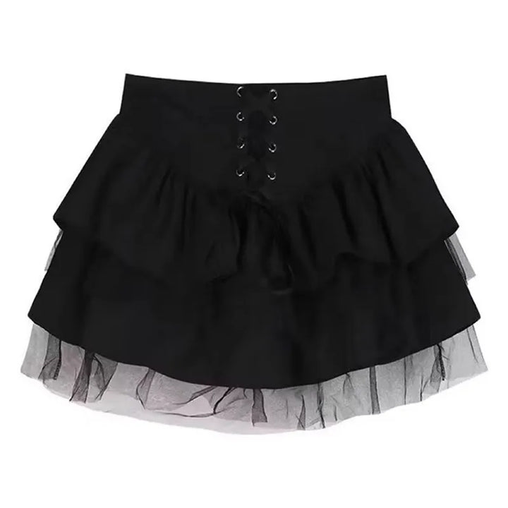 Y2k Multi-Layered Lace Skirt Dark Tiger