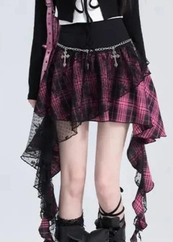 Plaid Punk Mini Skirt Dark Tiger