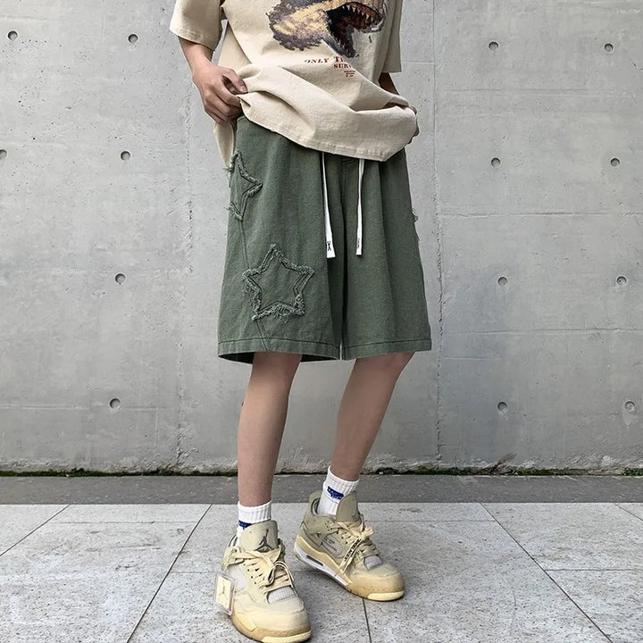 Dark Vintage Denim Shorts Dark Tiger
