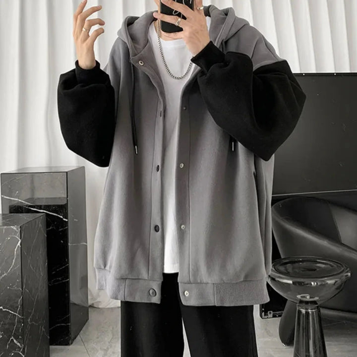 Korean Casual Hooded Cardigan Dark Tiger