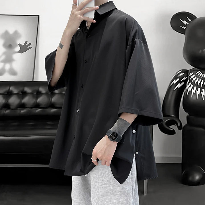 Oversized Korean Streetwear Shirt Dark Tiger