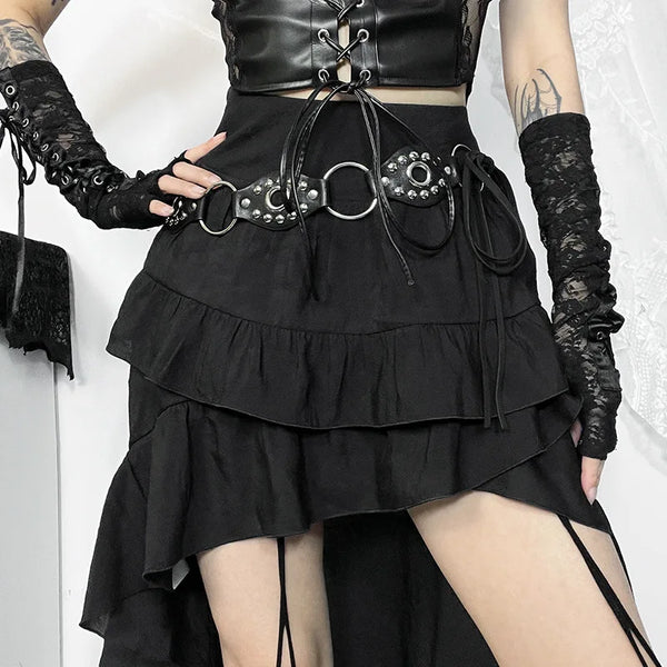 Dark Gothic Irregular Skirt Dark Tiger