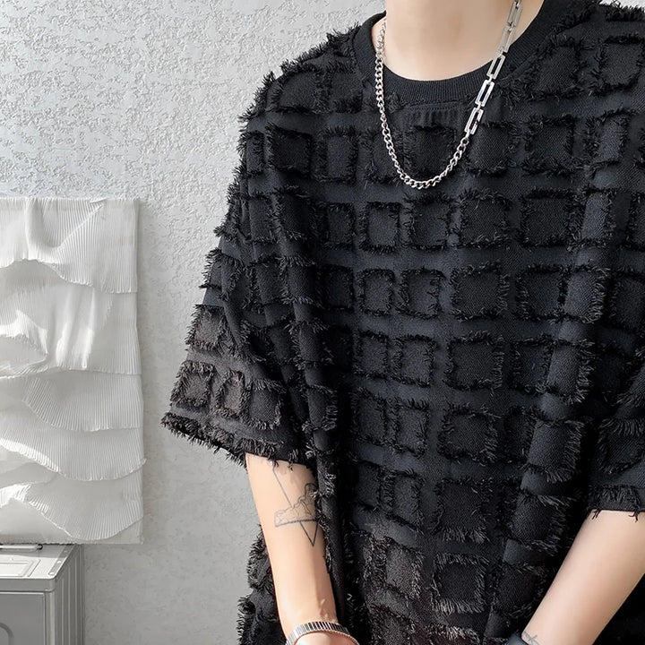 Korean Patterned Loose T-Shirt Dark Tiger