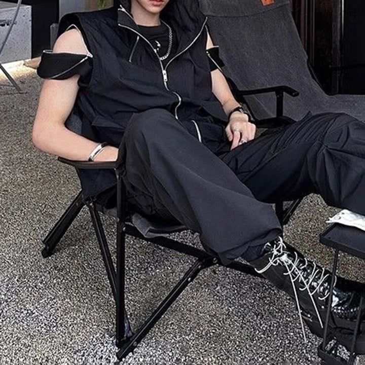 Dark Techwear Zip Vest Dark Tiger