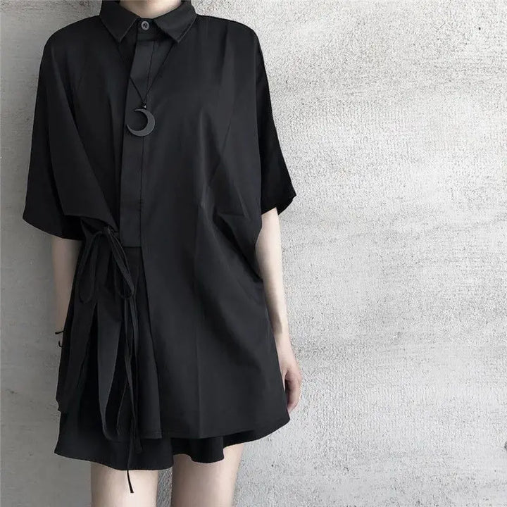 Japanese Dark Shirt Dress Dark Tiger