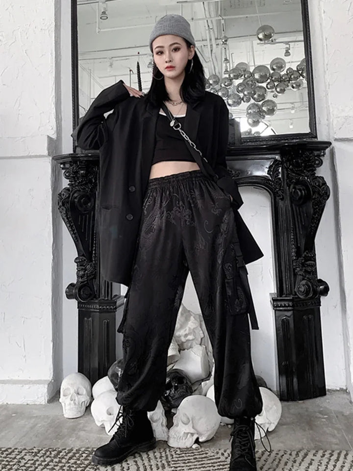 Gothic Loose Cargo Pants Dark Tiger