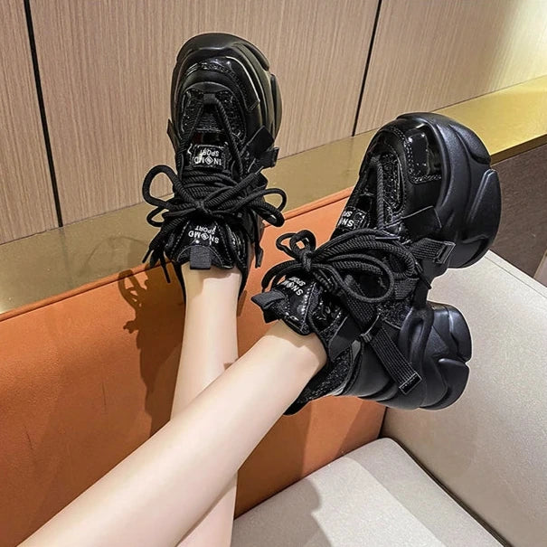 Chunky Sports Style Platform Sneakers Dark Tiger