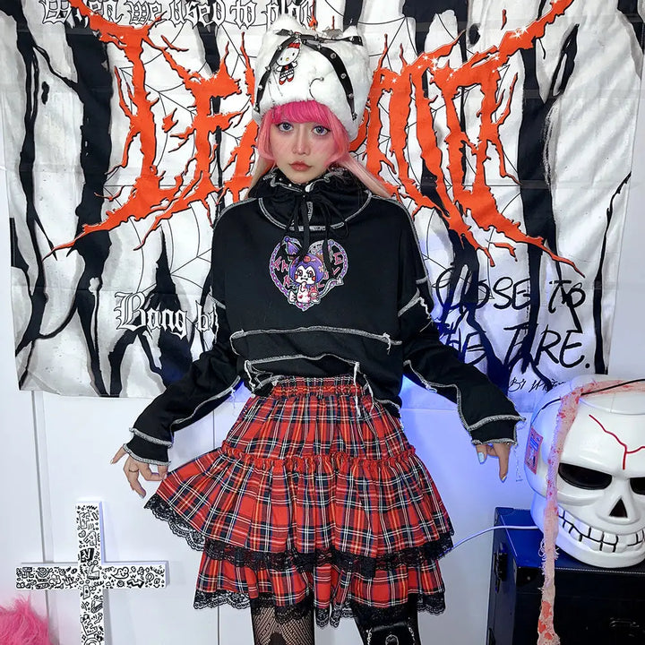 Japanese Preppy Style Punk Skirt Dark Tiger