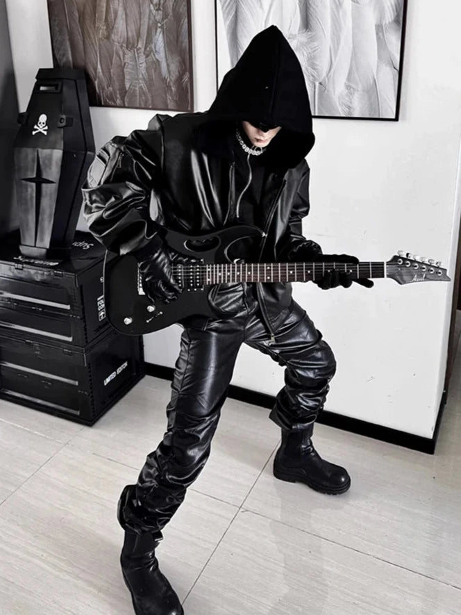Cyberpunk Soft Leather Pants Dark Tiger