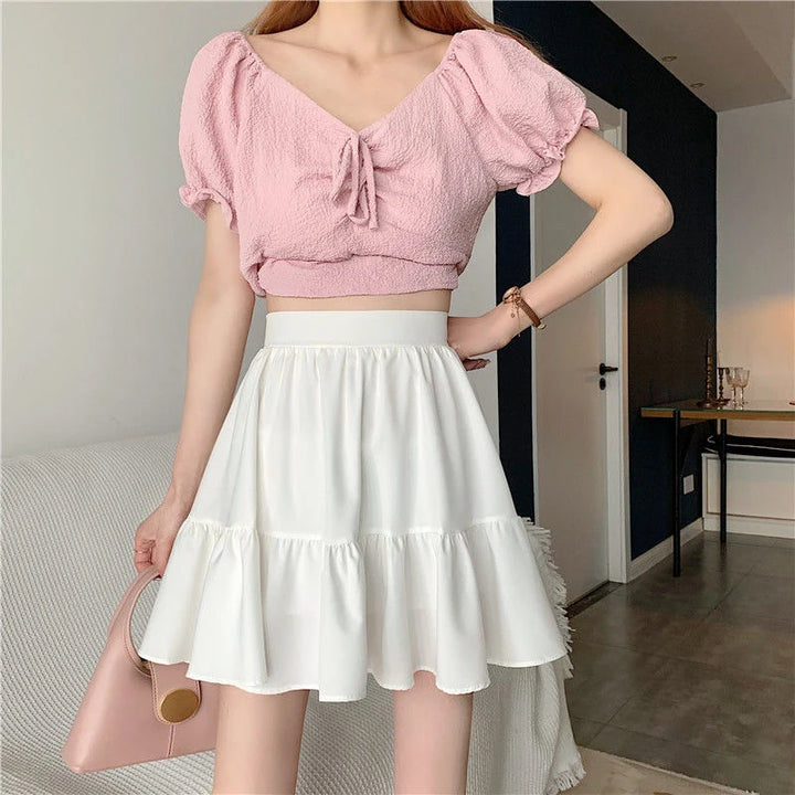 Korean Preppy Mini Skirt Dark Tiger