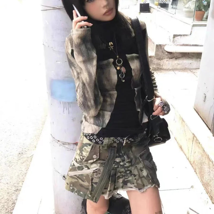 Vintage 2000s Longsleeve Shirt Dark Tiger