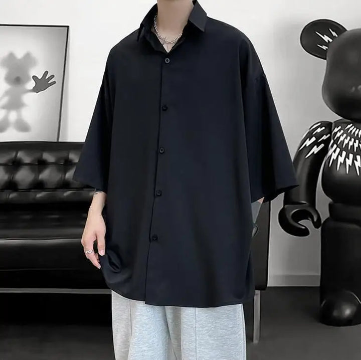 Oversized Korean Streetwear Shirt Dark Tiger