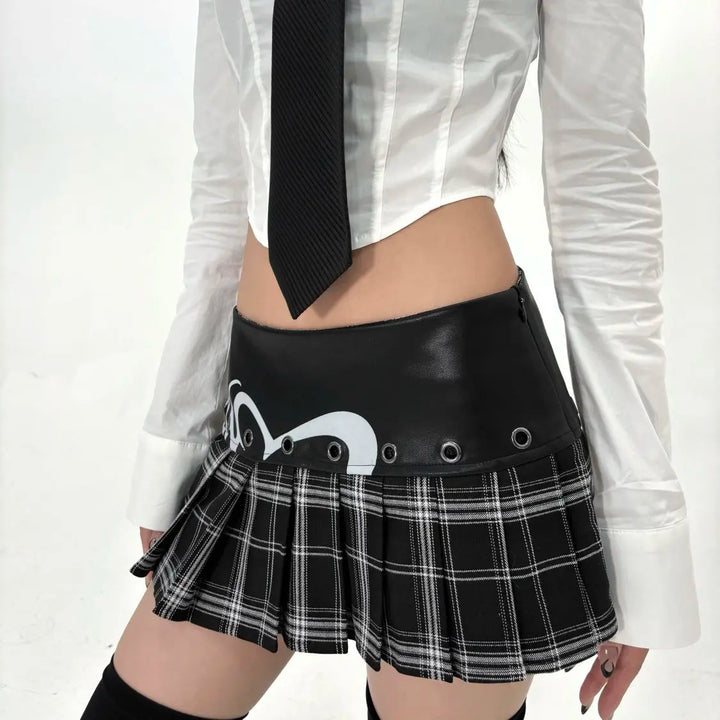 Retro Gothic Low Waist Mini Skirt Dark Tiger