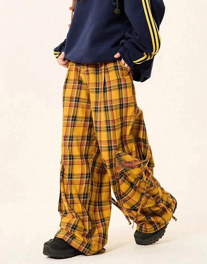 American Checkered Casual Pants Dark Tiger