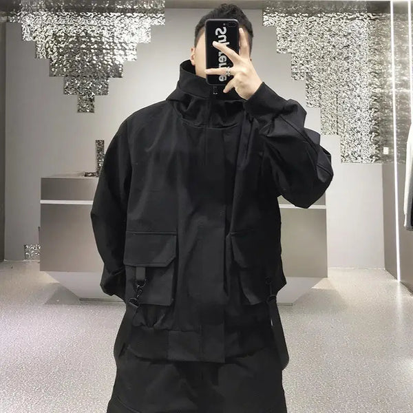 2025 Hip Hop Harajuku Women and Men Jacket Streetwear Safari Style Oversized Hooded Autumn Spring Coat Gothic Clothes Techwear Dark Tiger