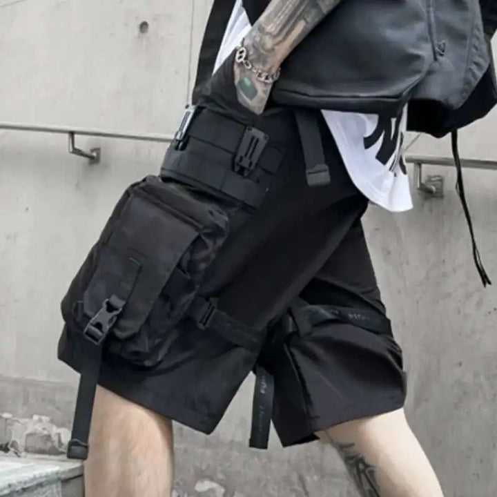 Dark Safari Style Cargo Shorts Dark Tiger