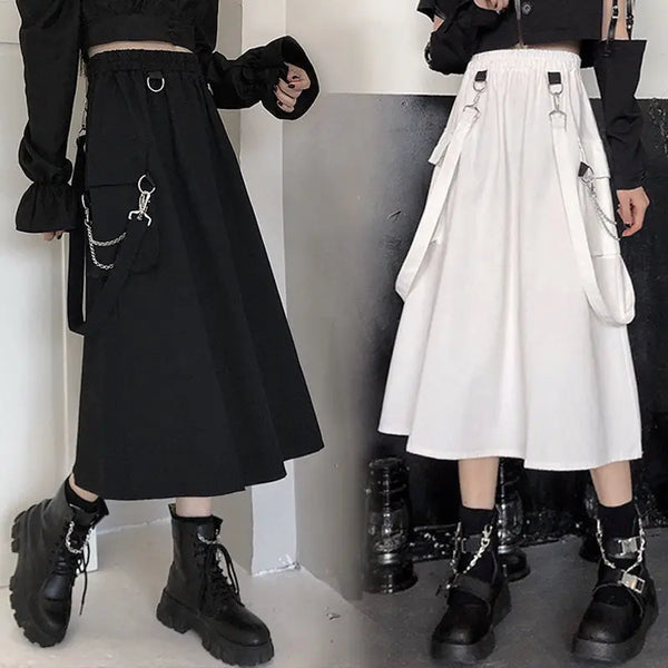 Dark Techwear Long Skirt Dark Tiger