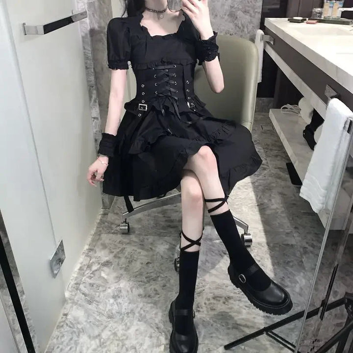 Gothic Lolita Mini Dress Dark Tiger