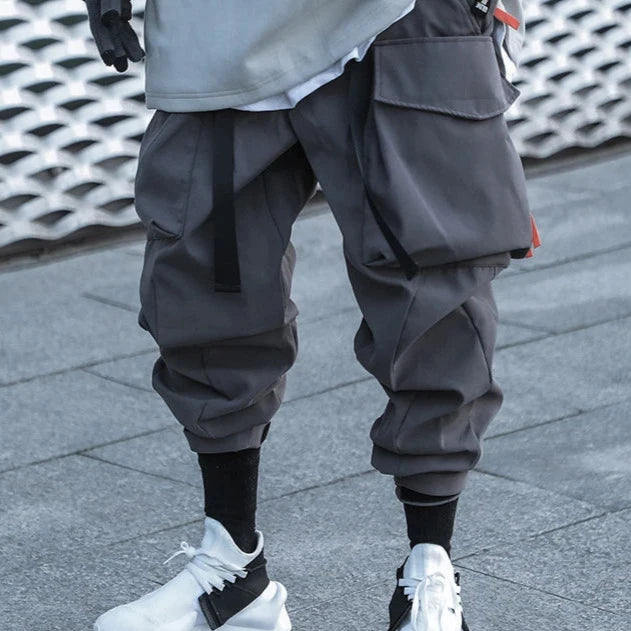 Techwear Ribbon Cargo Joggers Dark Tiger