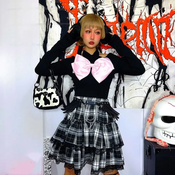 Japanese Preppy Style Punk Skirt Dark Tiger
